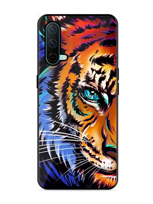 Colorful Lion Art Glossy Metal Phone Cover for Oneplus Nord Ce (5G) Zapvi