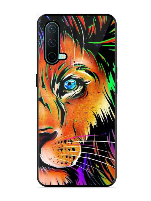 Colorful Lion Design Glossy Metal TPU Phone Cover for Oneplus Nord Ce (5G) Zapvi