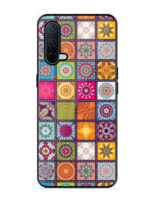 Seamless Pattern Vintage Glossy Metal Phone Cover for Oneplus Nord Ce (5G)