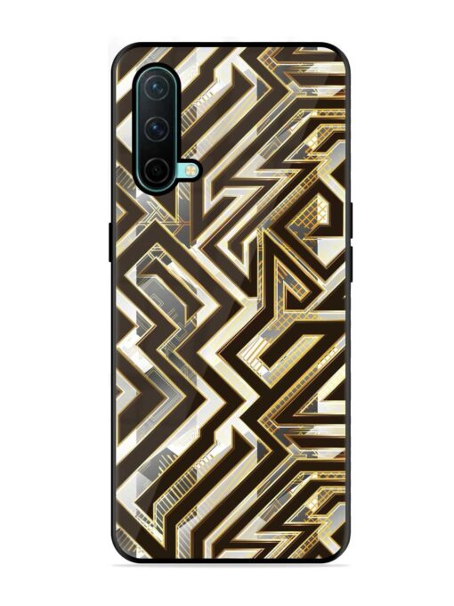 Technology Geometric Seamless Glossy Metal Phone Cover for Oneplus Nord Ce (5G)