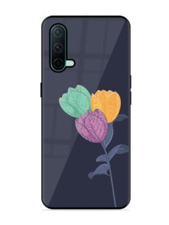 Flower Vector Glossy Metal Phone Cover for Oneplus Nord Ce (5G)