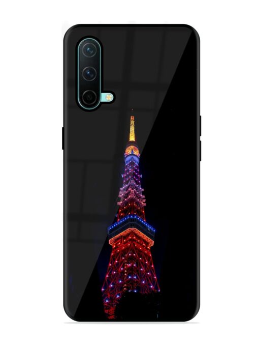 Eiffel Tower Night View Glossy Metal Phone Cover for Oneplus Nord Ce (5G) Zapvi