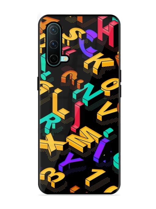 Seamless Pattern With Letters Glossy Metal Phone Cover for Oneplus Nord Ce (5G) Zapvi