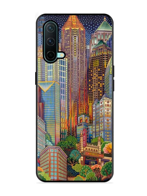 Cityscapes Art Glossy Metal Phone Cover for Oneplus Nord Ce (5G)