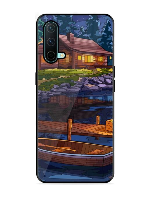 Village Night Scene Glossy Metal Phone Cover for Oneplus Nord Ce (5G)