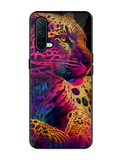 Leopard Art Glossy Metal Phone Cover for Oneplus Nord Ce (5G)