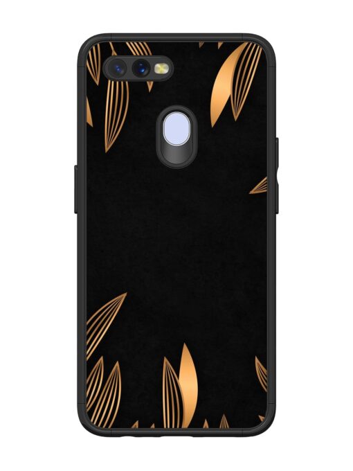 Golden Leaf Pattern Glossy Metal Phone Cover for Oppo A11K Zapvi