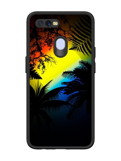 Colorful Sunset With Palm Trees Glossy Metal Phone Cover for Oppo A11K Zapvi