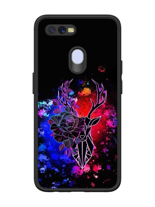 Floral Deer Art Glossy Metal Phone Cover for Oppo A11K