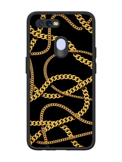 Decorative Golde Chain Glossy Metal Phone Cover for Oppo A11K Zapvi