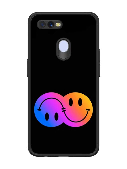 Gradient Smile Art Glossy Metal TPU Phone Cover for Oppo A12