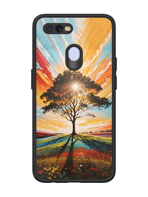 Abstract Tree Colorful Art Glossy Metal Phone Cover for Oppo A12