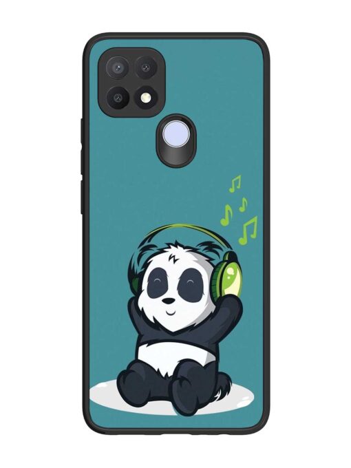 Music Panda Glossy Metal Phone Cover for Oppo A15 Zapvi