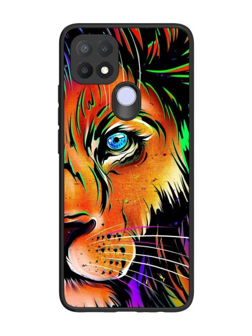 Colorful Lion Design Glossy Metal TPU Phone Cover for Oppo A15 Zapvi