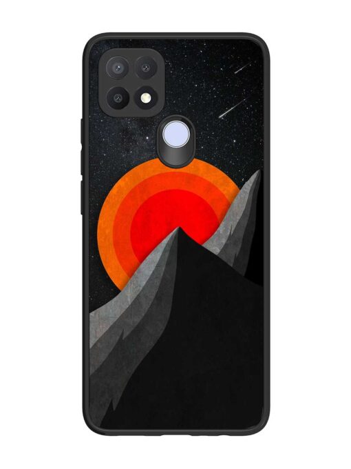 Black Mountain Glossy Metal Phone Cover for Oppo A15 Zapvi