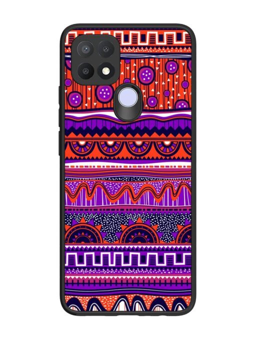 Ethnic Seamless Pattern Glossy Metal TPU Phone Cover for Oppo A15 Zapvi