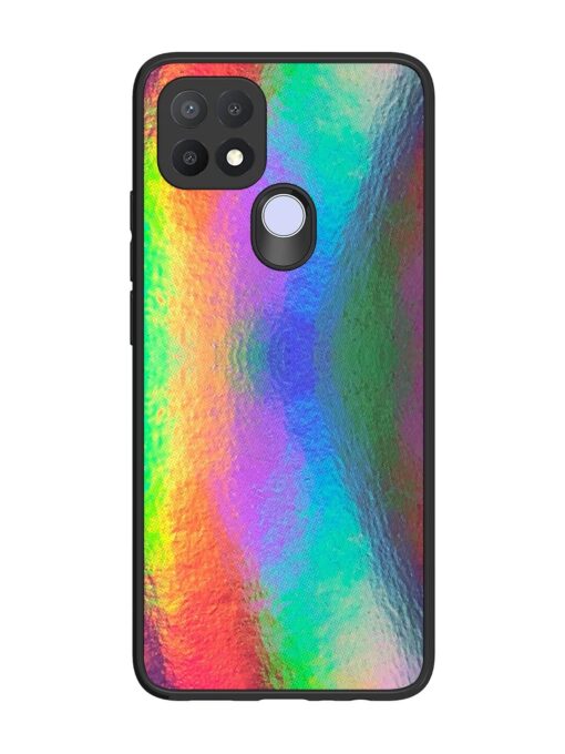 Colorful Holographic Background Glossy Metal TPU Phone Cover for Oppo A15 Zapvi