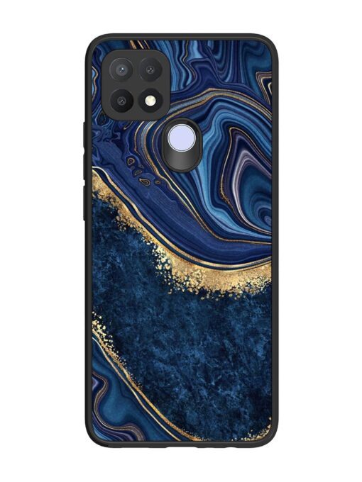 Abstract Background Blue Glossy Metal TPU Phone Cover for Oppo A15 Zapvi