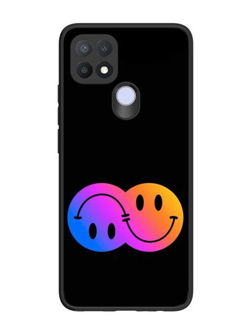 Gradient Smile Art Glossy Metal TPU Phone Cover for Oppo A15 Zapvi