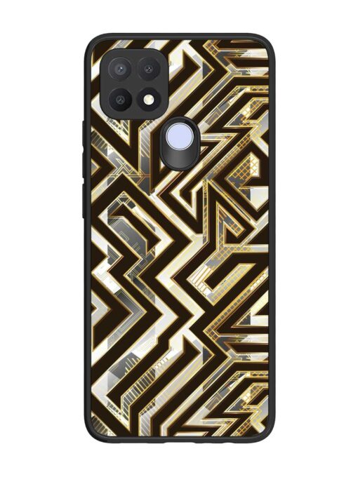 Technology Geometric Seamless Glossy Metal Phone Cover for Oppo A15 Zapvi