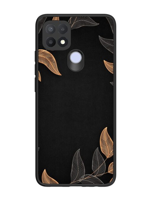 Foliage Art Glossy Metal Phone Cover for Oppo A15 Zapvi