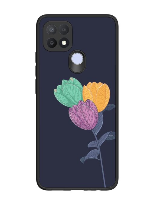 Flower Vector Glossy Metal Phone Cover for Oppo A15