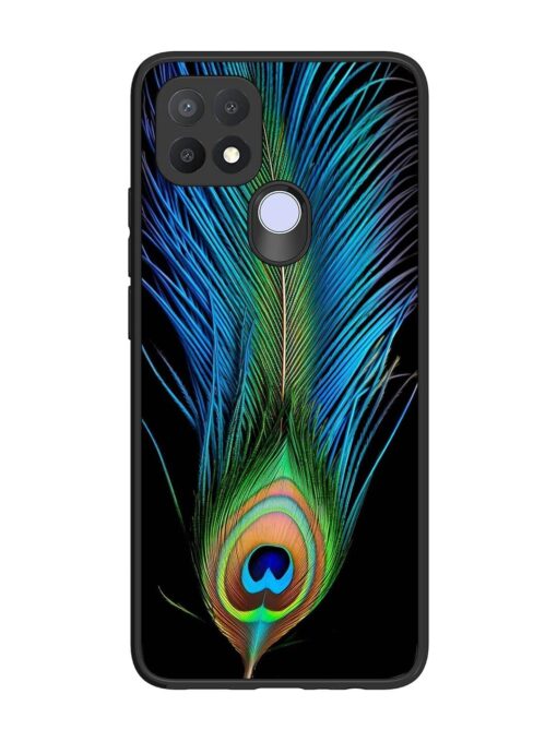 Peacock Feather Glossy Metal TPU Phone Cover for Oppo A15 Zapvi