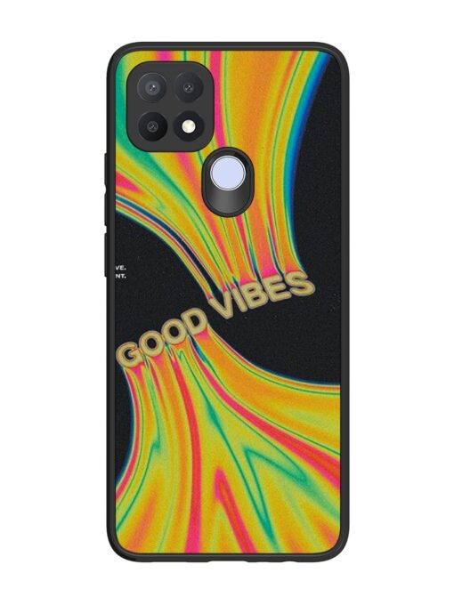 Good Vibes Glossy Metal Phone Cover for Oppo A15 Zapvi