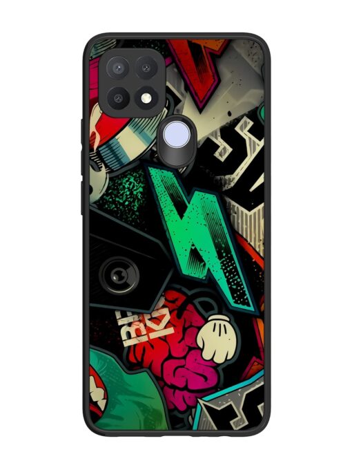 Graffiti Art Glossy Metal Phone Cover for Oppo A15 Zapvi