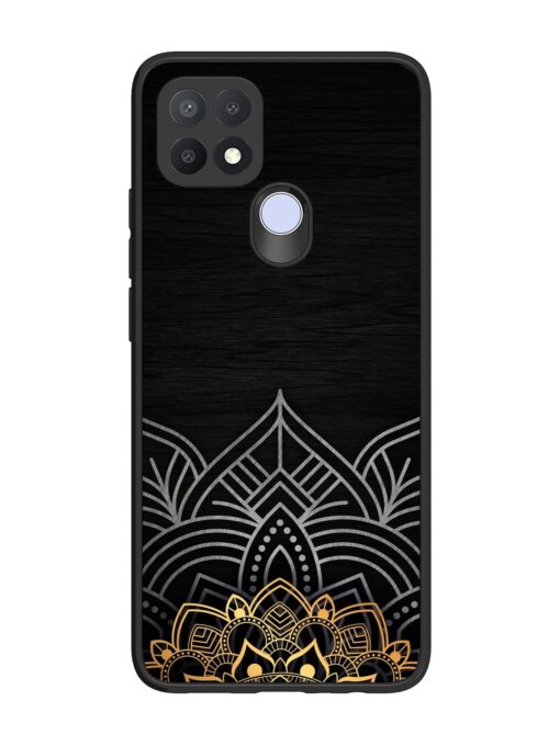 Decorative Golden Pattern Glossy Metal Phone Cover for Oppo A15 Zapvi