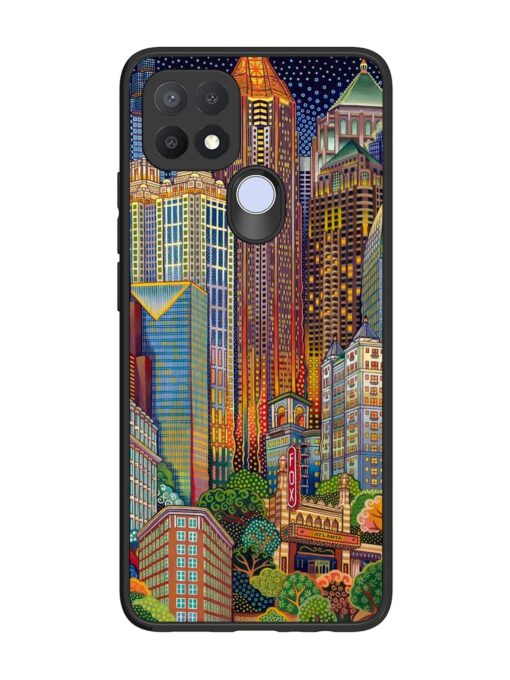 Cityscapes Art Glossy Metal Phone Cover for Oppo A15 Zapvi