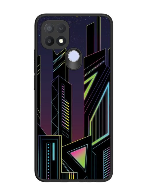 Neon Dreamscape Glossy Metal Phone Cover for Oppo A15 Zapvi