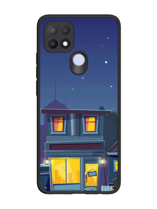 Vector Night House Glossy Metal Phone Cover for Oppo A15 Zapvi