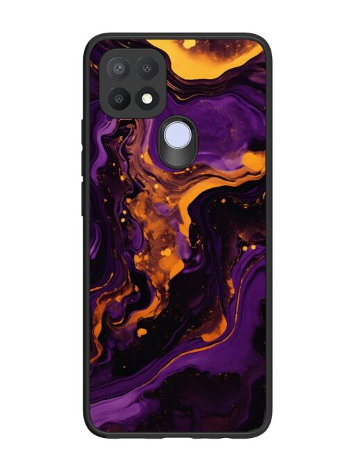 Painting Of A Purple Glossy Metal Phone Cover for Oppo A15 Zapvi