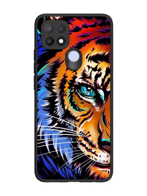 Colorful Lion Art Glossy Metal Phone Cover for Oppo A15S Zapvi