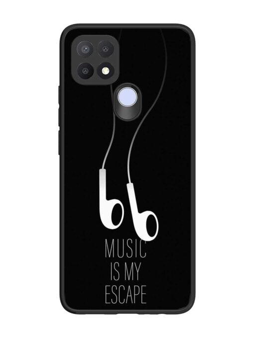 Music Is My Escape Glossy Metal Phone Cover for Oppo A15S