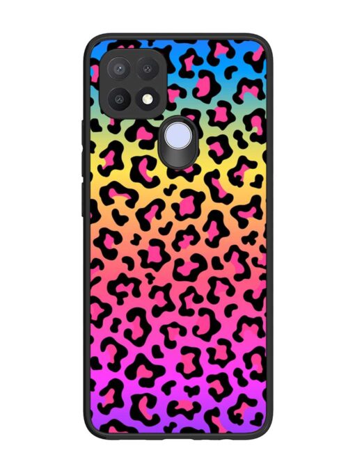 Neon Rainbow Colored Glossy Metal Phone Cover for Oppo A15S Zapvi