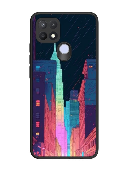 Minimal City Art Glossy Metal Phone Cover for Oppo A15S