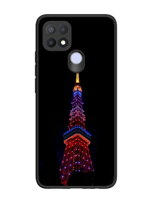 Eiffel Tower Night View Glossy Metal Phone Cover for Oppo A15S