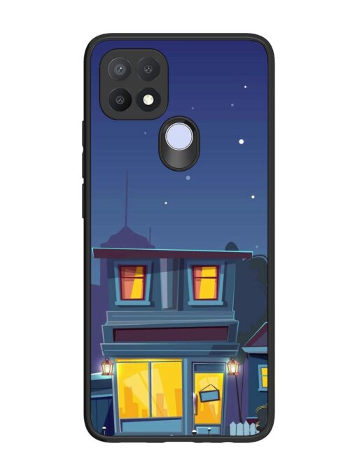 Vector Night House Glossy Metal Phone Cover for Oppo A15S Zapvi