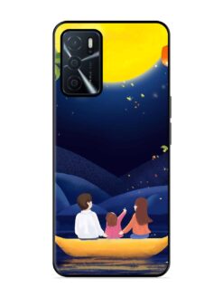Happy Family And Beautiful View Glossy Metal Phone Cover for Oppo A16