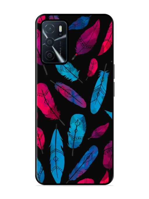 Feather Art Glossy Metal Phone Cover for Oppo A16 Zapvi