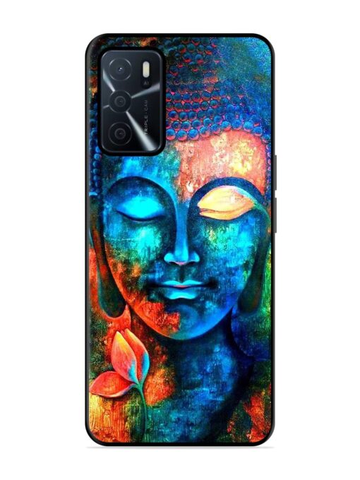 Buddha Painting Glossy Metal Phone Cover for Oppo A16 Zapvi