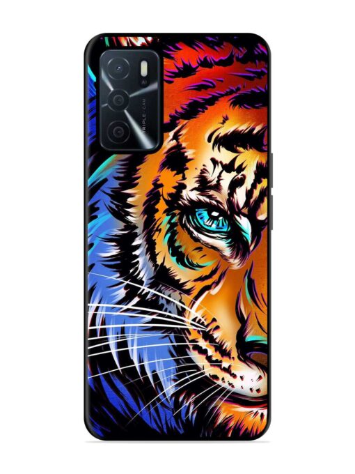 Colorful Lion Art Glossy Metal Phone Cover for Oppo A16 Zapvi