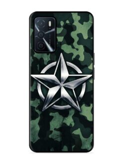 Indian Army Star Design Glossy Metal Phone Cover for Oppo A16