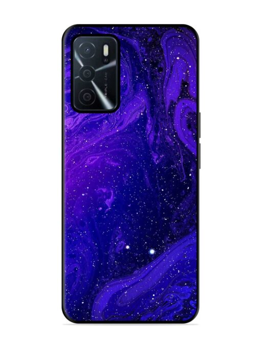 Galaxy Acrylic Abstract Art Glossy Metal Phone Cover for Oppo A16 Zapvi