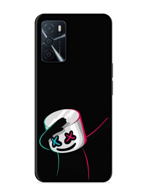 Black Marshmallow Glossy Metal Phone Cover for Oppo A16 Zapvi