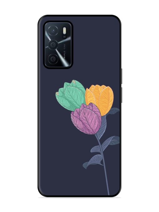 Flower Vector Glossy Metal Phone Cover for Oppo A16 Zapvi