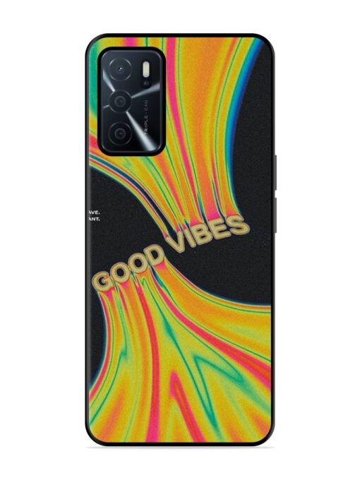 Good Vibes Glossy Metal Phone Cover for Oppo A16 Zapvi