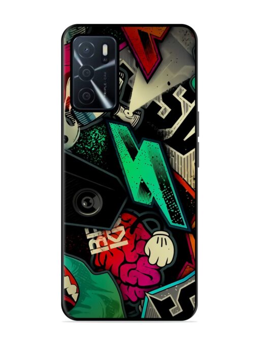 Graffiti Art Glossy Metal Phone Cover for Oppo A16 Zapvi